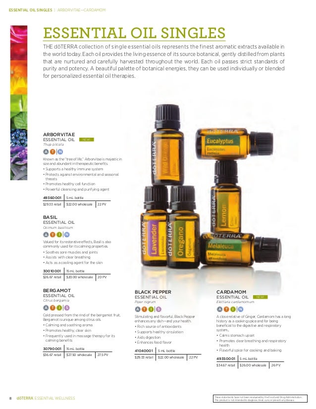 doterra single essential oils